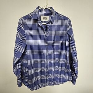Grayson The Hero Shirt Womens Size 4 Allison Blue Plaid Button Up Long Sleeve